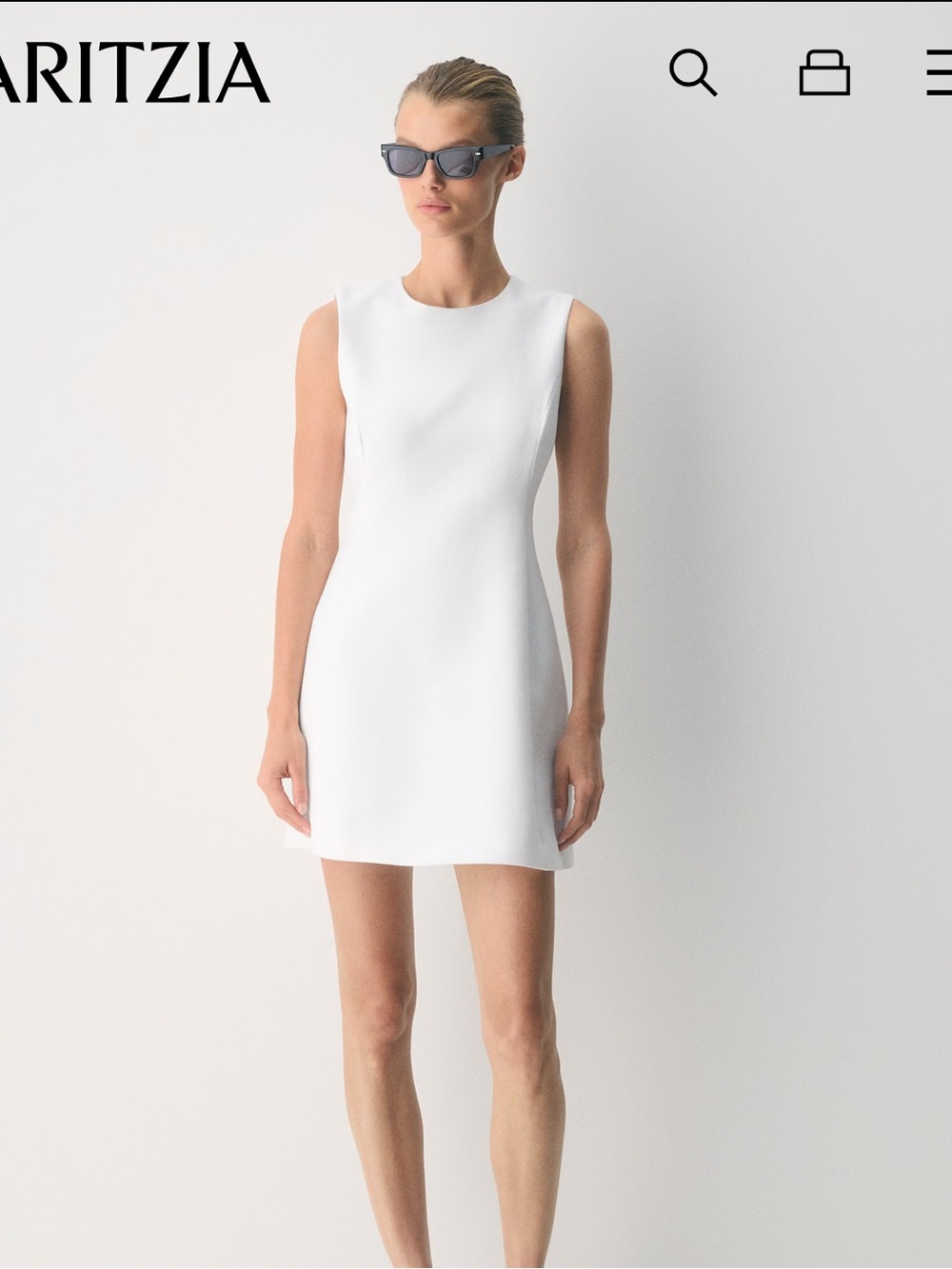 Aritzia Babaton White Sleeveless Mini Shift Dress